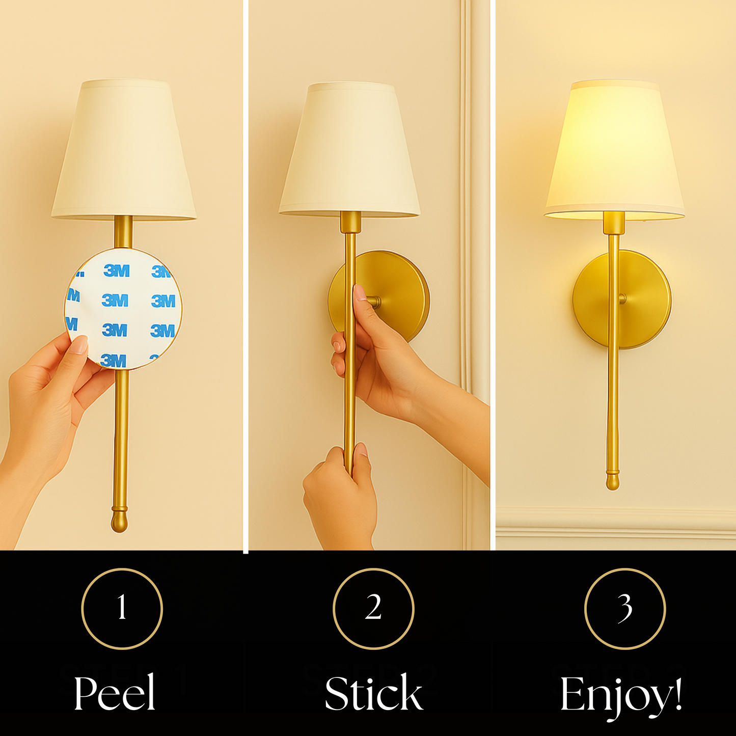 Astra Wireless Adhesive Wall Sconce